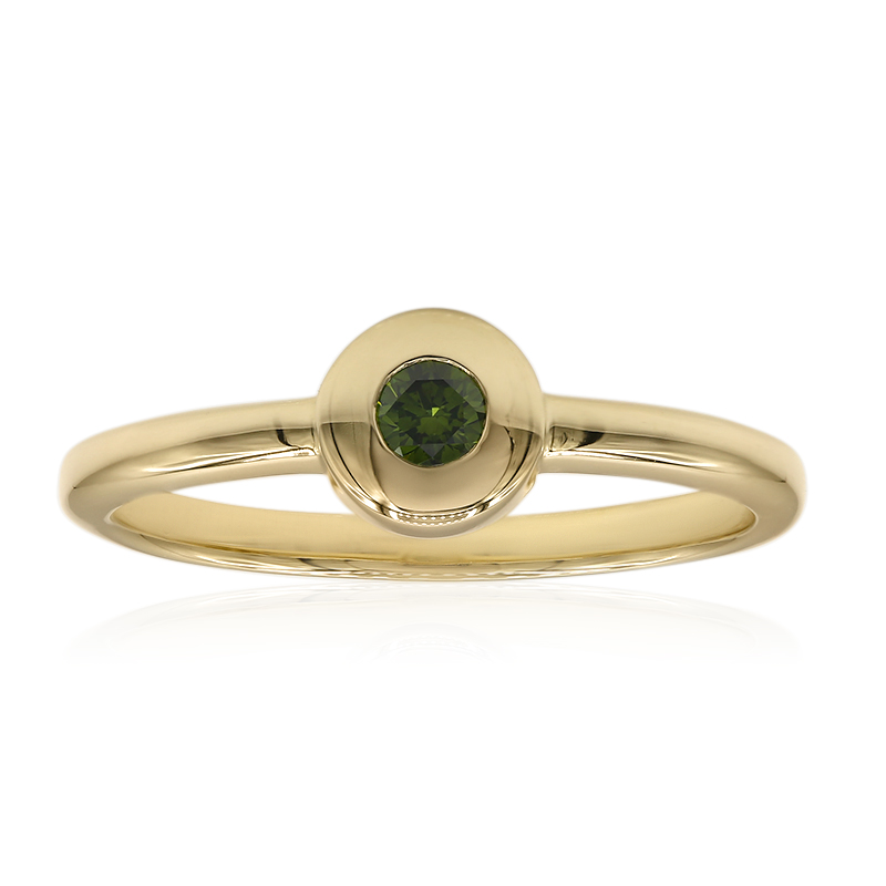 Grüner VS1 Brillant-Goldring (Annette)
