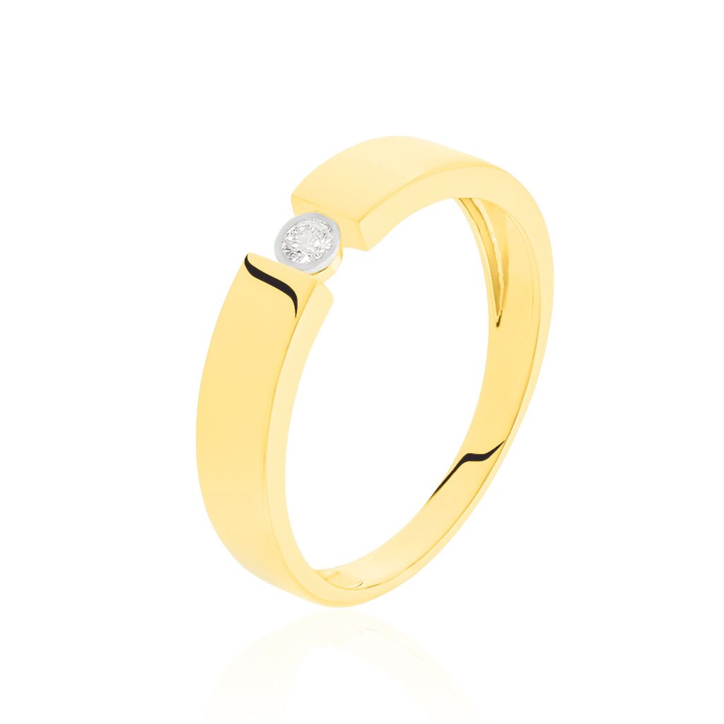 🦚 Granada Damen Ring Gold 375 (9 Karat) Diamant Weiß 0,04 ct B 18 mm, Ring mit Stein