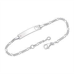 🦚 925er Silber Armband, gravierbar mit Diamant