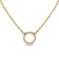 🦚 Kette Kreis 750er Gelbgold 22 Diamanten 0,07 ct.