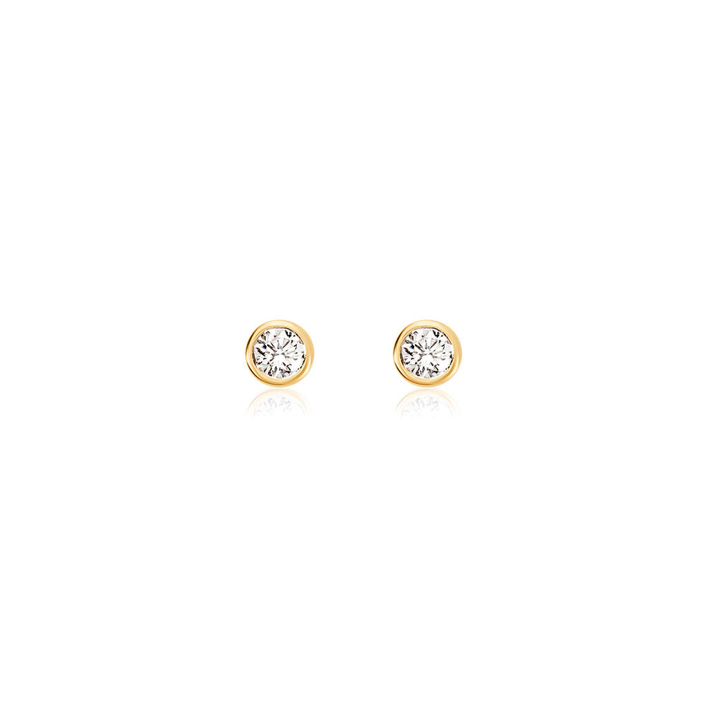 🦚 MOANA Damen Ohrstecker Gold 585 (14 Karat) Synthetischer Diamant Weiß 0,5 ct, Ohrstecker mit Stein