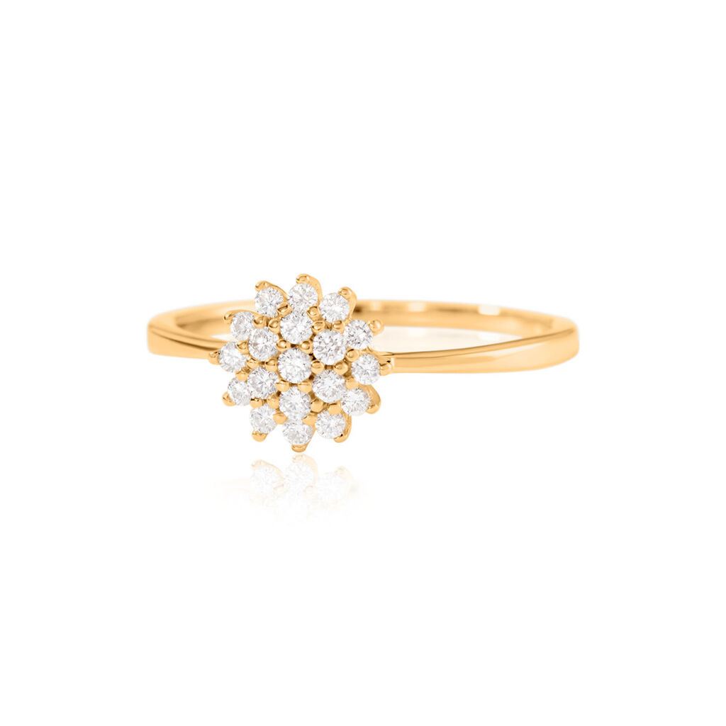🦚 GEORGIANA Damen Ring Gold 585 (14 Karat) Diamant Weiß 0,02 ct B 1,7 mm, Ring mit Stein
