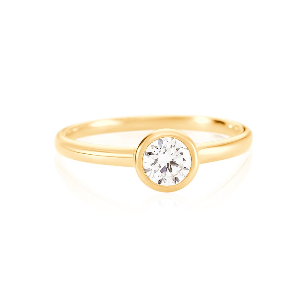 🦚 MOANA Damen Ring Gold 585 (14 Karat) Synthetischer Diamant Weiß 0,25 ct, Ring mit Stein
