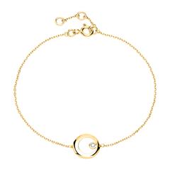 🦚 585er Goldarmband Kreis mit Diamant