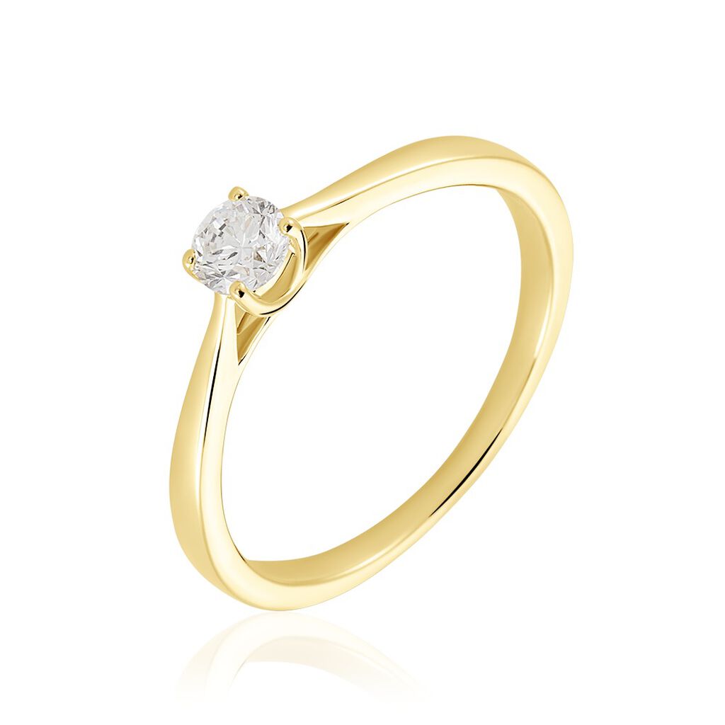 🦚 VICTORIA Damen Ring Gold 585 (14 Karat) Diamant Weiß 0,26 ct, Ring mit Stein
