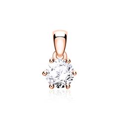 🦚 Diamantanhänger für Damen aus 14K Roségold