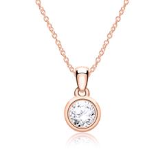 🦚 Diamantkette für Damen aus 14 karätigem Roségold