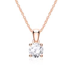🦚 Damenkette aus 585er Roségold mit Diamant