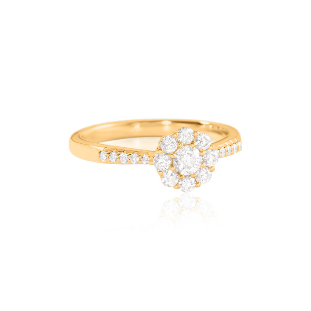🦚 IRMA Damen Ring Gold 585 (14 Karat) Diamant Weiß 3,42 ct B 2 mm, Ring mit Stein