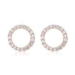 🦚 750er Roségold-Ohrstecker 38 Diamanten 0,12 ct.