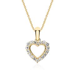🦚 Herzkette aus 750er Gold mit Brillanten