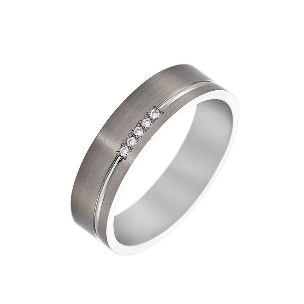 🦚  Ring Titan Diamant 0,03ct 5,00mm , Ring mit Stein