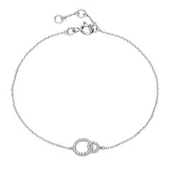 🦚 Armband Kreise aus 585er Weißgold mit Diamanten