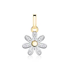 🦚 Blumen Anhänger aus 14K Gold mit Brillanten