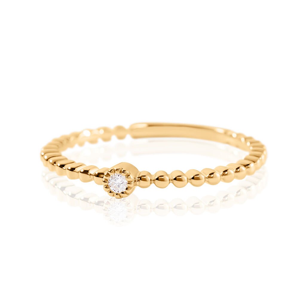 🦚 GIULIANA Damen Ring Gold 375 (9 Karat) Diamant Weiß 0,020 ct, Ring mit Stein