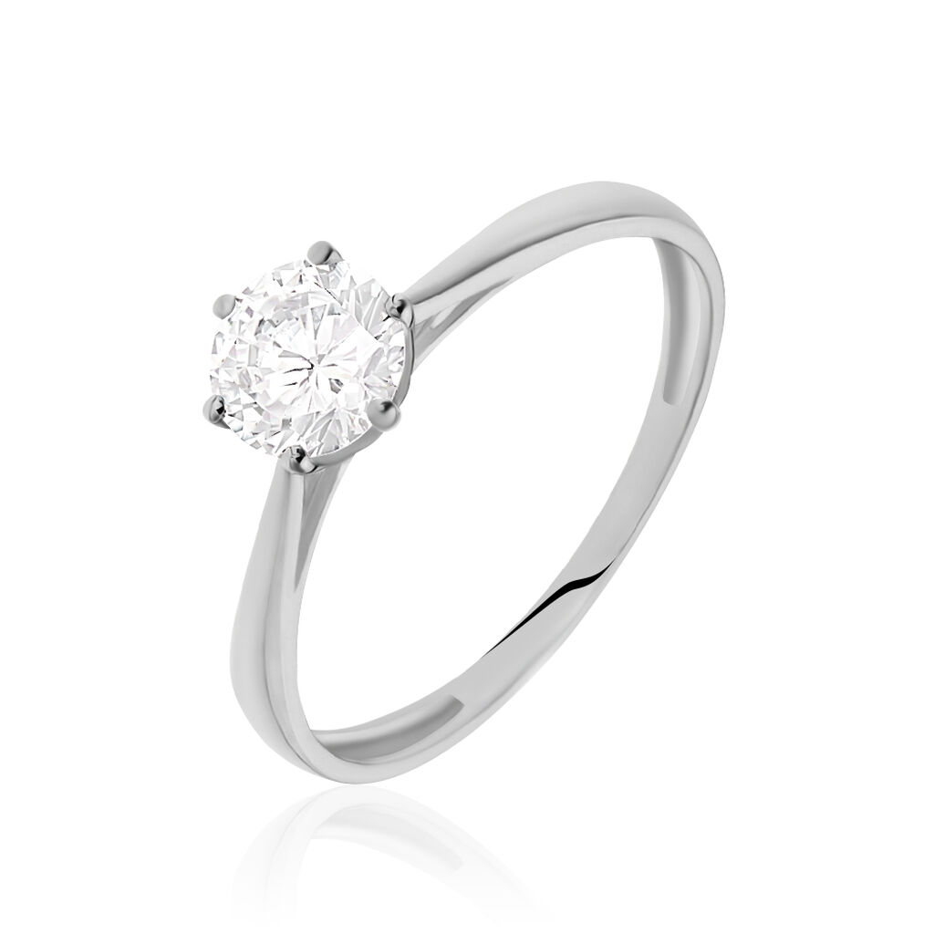 🦚 KRAPPE 6 Damen Ring Weißgold 375 (9 Karat) Zirkonia Weiß 1,480 ct, Ring mit Stein
