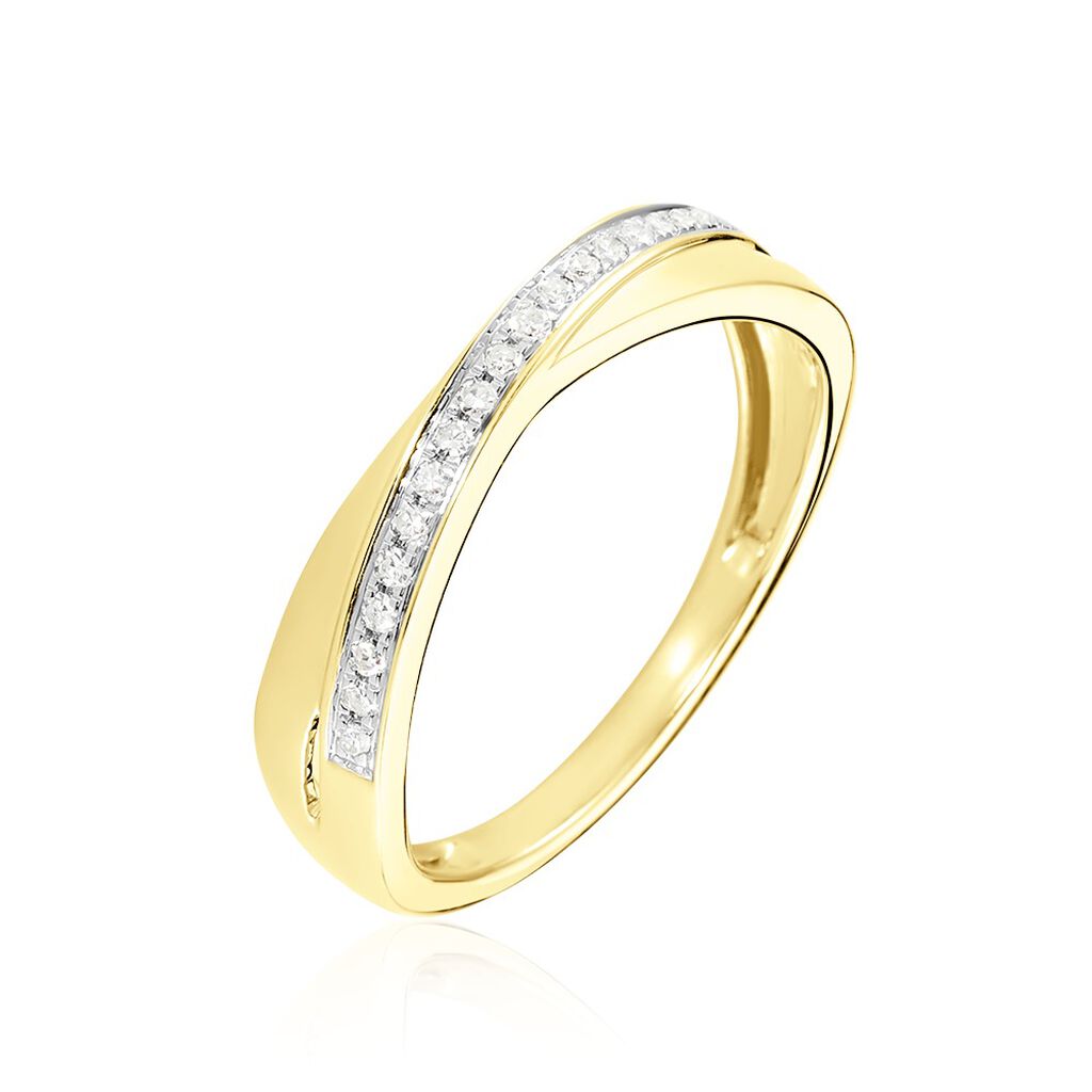 🦚 GIANA Damen Ring Gold 585 (14 Karat) Diamant Weiß 0,1 ct, Ring mit Stein