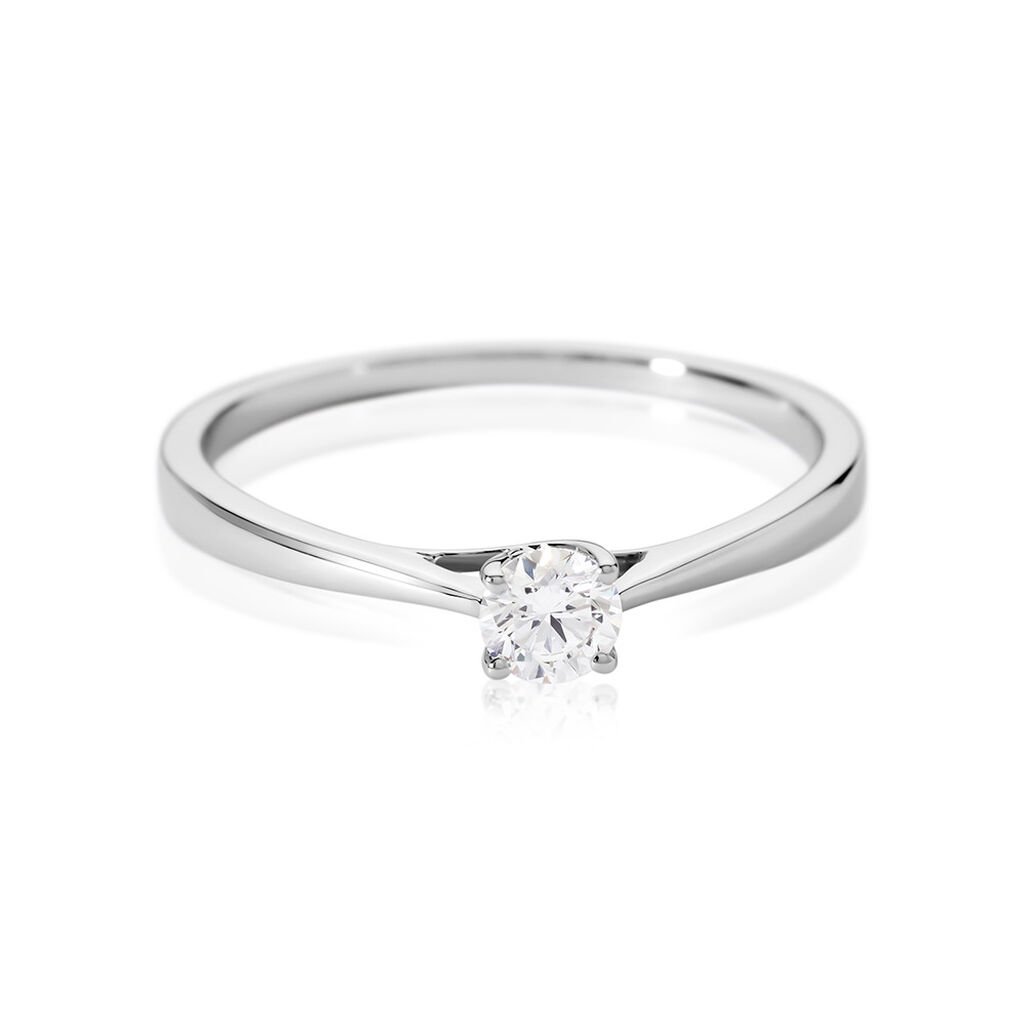 🦚 VICTORIA Damen Ring Weißgold 585 (14 Karat) Diamant Weiß 0,26 ct, Ring mit Stein