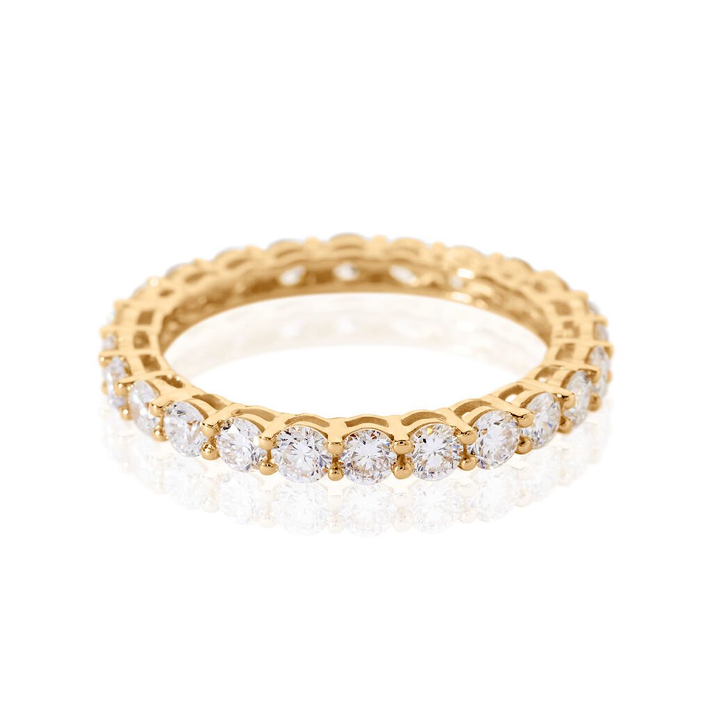 🦚 MARLEEN Damen Ring Gold 585 (14 Karat) Synthetischer Diamant Weiß 0,99 ct, Ring mit Stein