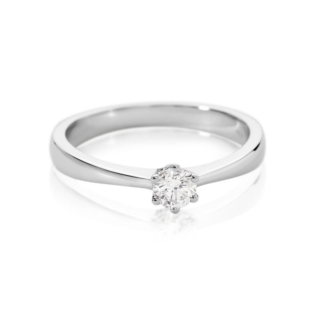 🦚 AMARUNE Damen Ring Platin Weiß 600 Diamant Weiß 0,25 ct, Ring mit Stein