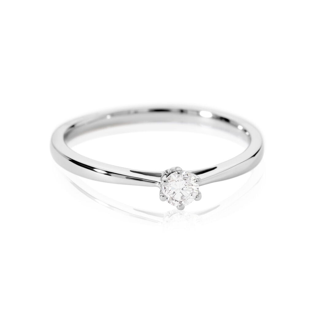 🦚 SIRA Damen Ring Platin Weiß 950 Diamant Weiß 0,11 ct, Ring mit Stein
