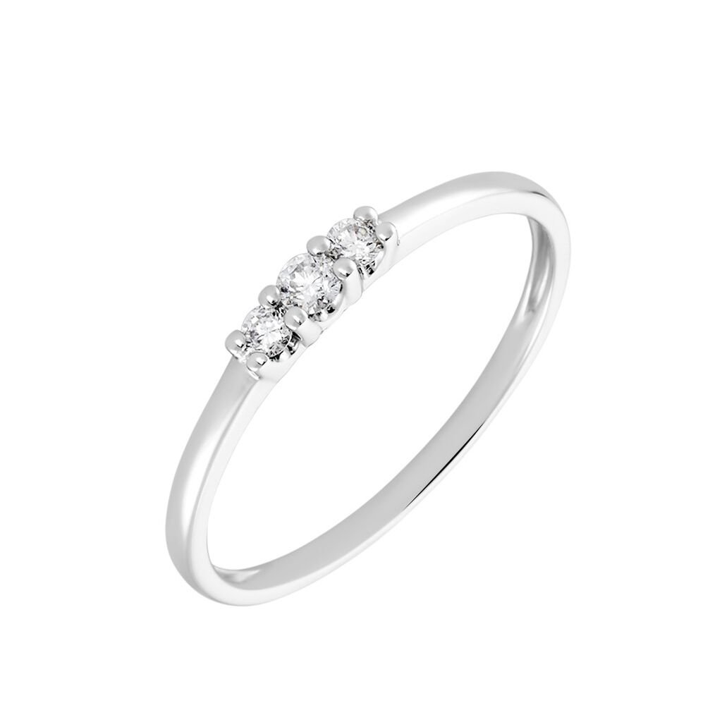 🦚 Sabina 1 Damen Ring Weißgold 375 (9 Karat) Diamant Weiß 0,05 ct, Ring mit Stein
