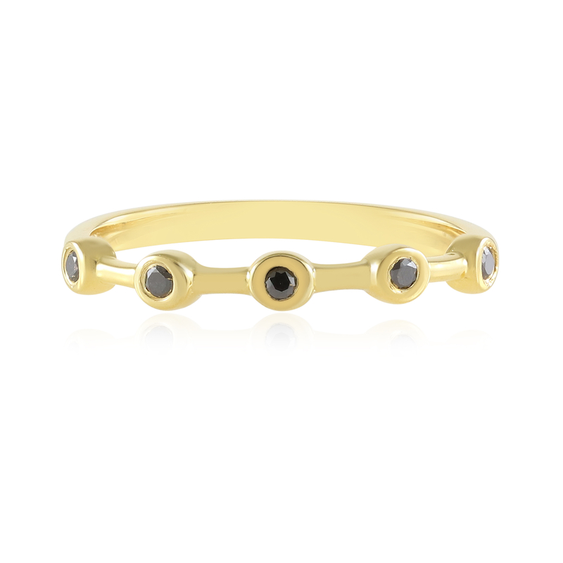 Schwarzer Brillant-Silberring