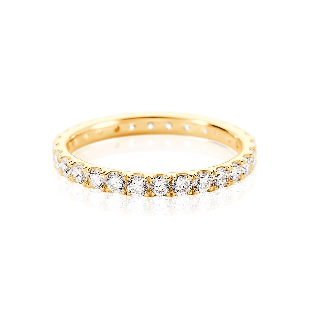 🦚 ARIEL Damen Ring Gold 585 (14 Karat) Synthetischer Diamant Weiß 0,880 ct, Ring mit Stein