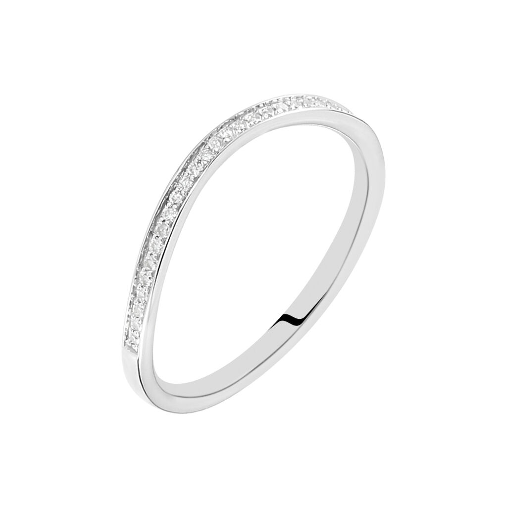 🦚 Memo Magga Damen Ring Weißgold 375 (9 Karat) Diamant Weiß 0,1 ct B 2 mm, Ring mit Stein