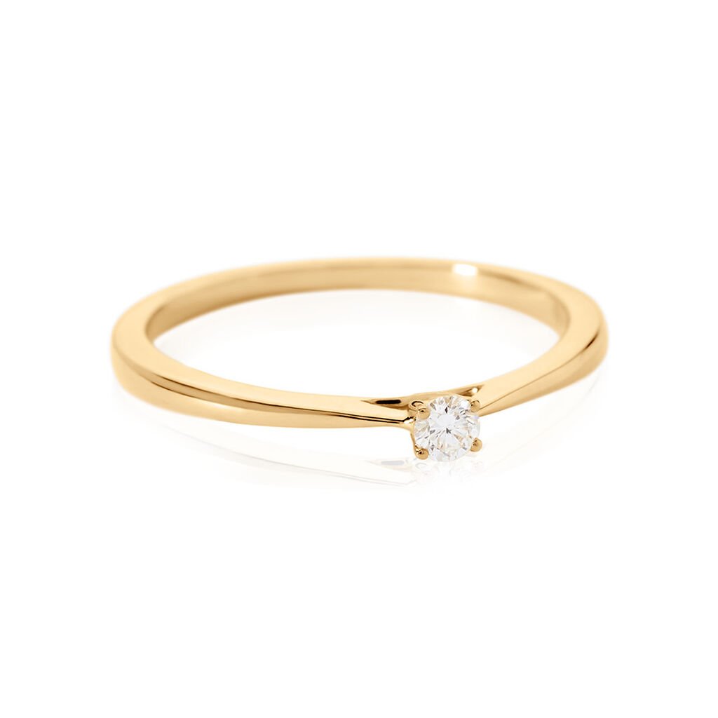 🦚 VICTORIA Damen Ring Gold 585 (14 Karat) Diamant Weiß 0,060 ct, Ring mit Stein