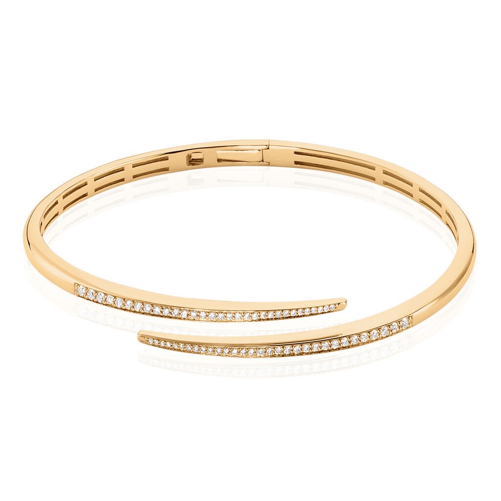 🦚 ALIYA Damen Armreif / Armspange Gold 585 (14 Karat) Diamant Weiß 0,04 ct, Armreif / Armspange mit Stein
