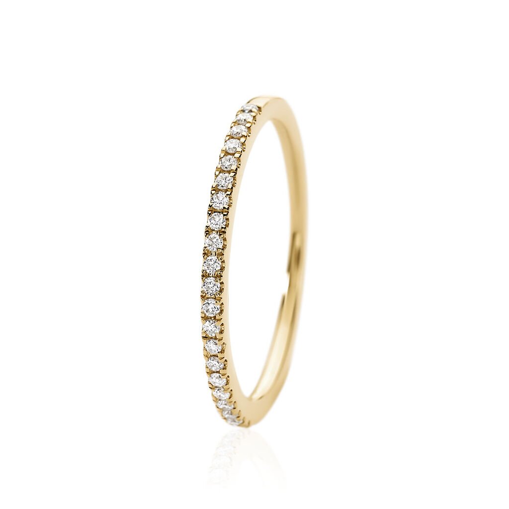 🦚 Memo Luisa Damen Ring Gold 375 (9 Karat) Diamant Weiß 0,100 ct, Ring mit Stein
