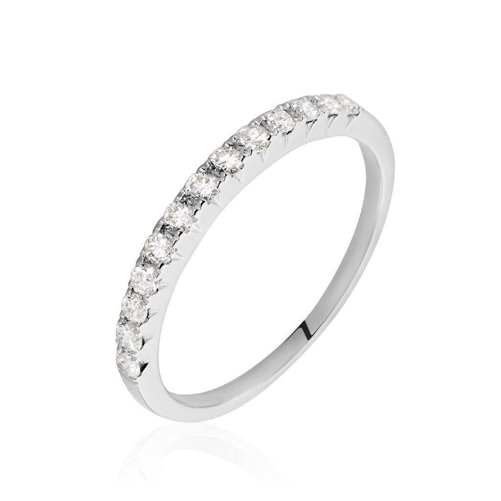 🦚 Memo Luisa Damen Trauring Weißgold 375 (9 Karat) Diamant Weiß 0,13 ct B 1,9 mm, Trauring mit Stein