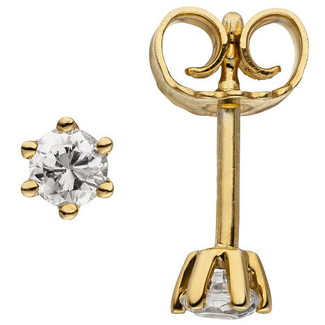 Ohrstecker 585 Gold Gelbgold 2 Diamanten Brillanten 0 14 ct. Ohrringe