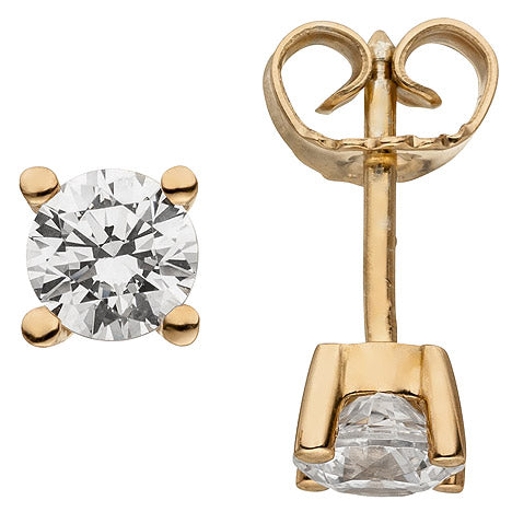 Ohrstecker 585 Gold Rotgold 2 Diamanten Brillanten 1 00 ct. Ohrringe