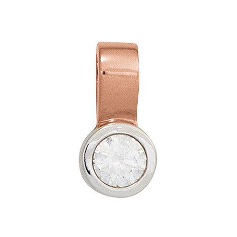 Einhänger Anhänger 585 Gold Rotgold Weißgold bicolor 1 Diamant Brillant Solitär