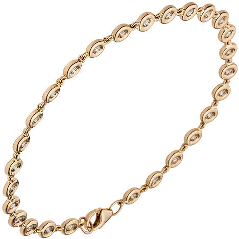 Armband 585 Gold Rotgold 27 Diamanten Brillanten 0 88ct. 18 5 cm Tennisarmband