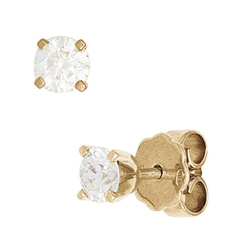 Ohrstecker rund 585 Gold Gelbgold 2 Diamanten Brillanten 0 20ct. Ohrringe