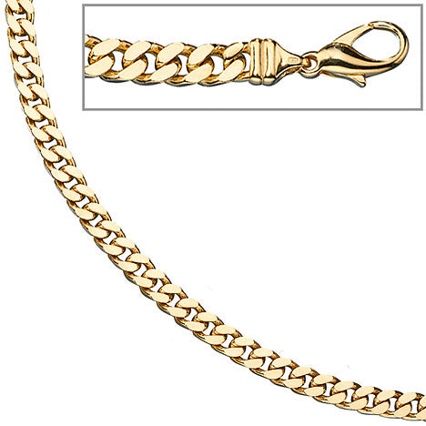 Panzerkette 585 Gelbgold massiv 5 5 mm 45 cm Gold Kette Halskette Goldkette