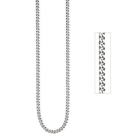 Panzerkette 585 Weißgold diamantiert 4 3 mm 45 cm Gold Kette Weißgoldkette