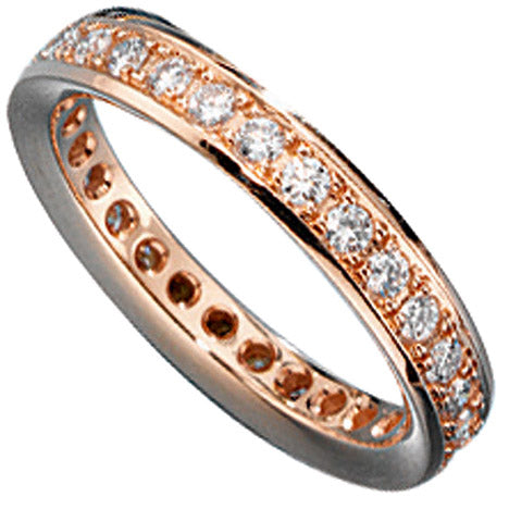 Memory Ring 585 Gold Rotgold mit Diamanten Brillanten rundum Memoryring - 50