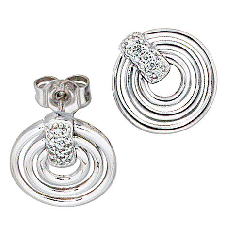 Ohrstecker 585 Gold Weißgold 26 Diamanten Brillanten 0 11ct. Ohrringe