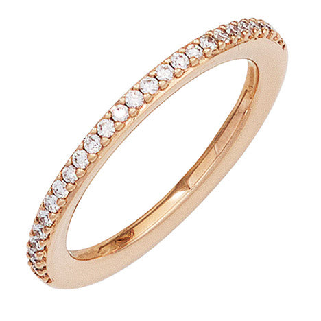 Damen Ring 585 Gold Rotgold 26 Diamanten Brillanten Diamantring Rotgoldring - 60