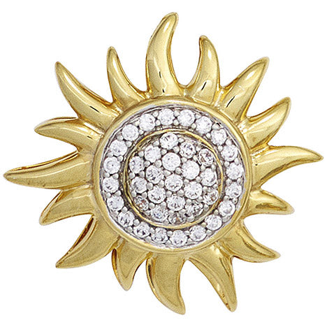 Anhänger Sonne 585 Gold Gelbgold bicolor 39 Diamanten Brillanten