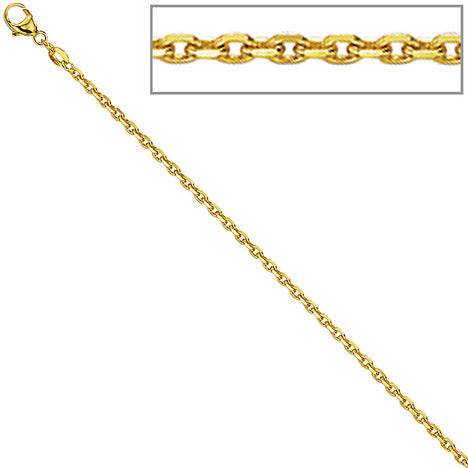 Ankerkette 333 Gelbgold diamantiert 1 2 mm 38 cm Gold Kette Halskette Goldkette