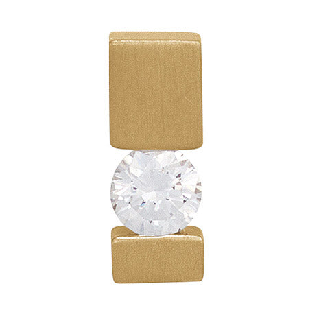 Anhänger 585 Gold Gelbgold mattiert 1 Diamant Brillant 0 25ct. Solitär