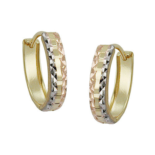 Creolen tricolor diamantiert Gold 375