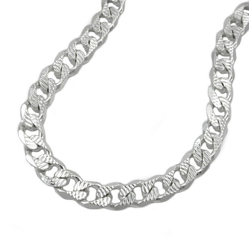Kette Panzer flach Muster Silber 925 - 50