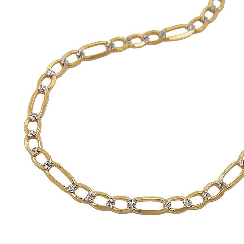 Kette 45cm Figaro-Panzer bicolor Gold 585 - 45
