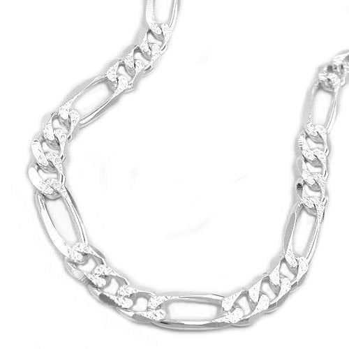 Kette Figaro diamantiert Silber 925 - 55